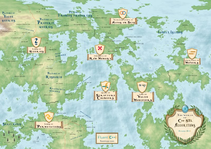 world map C++ STL algorithms